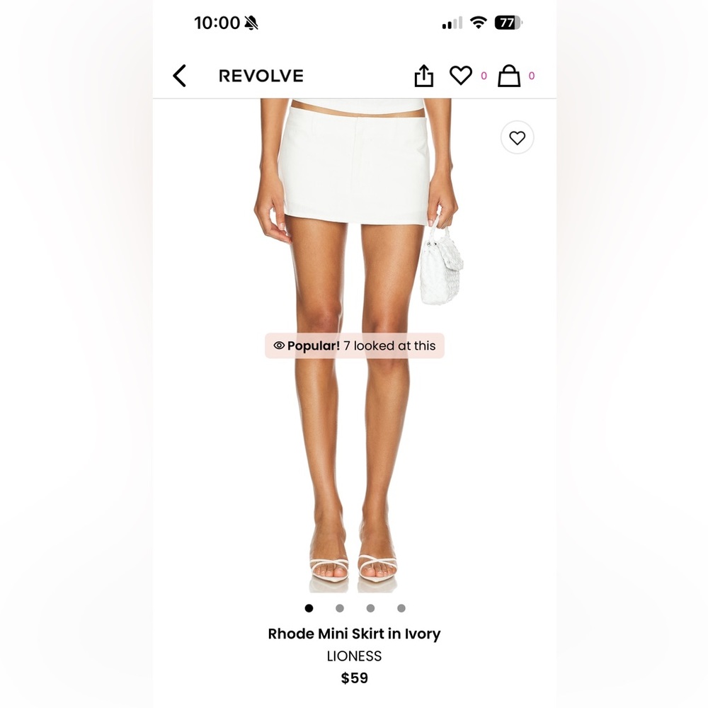 RHODE mini skirt in ivory